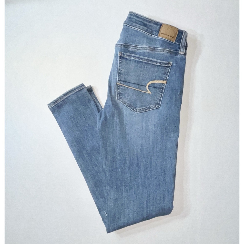 American Eagle Jeans Women's 6 Blue Jeggings Stretch Mallsoft Coastal Whimsygoth